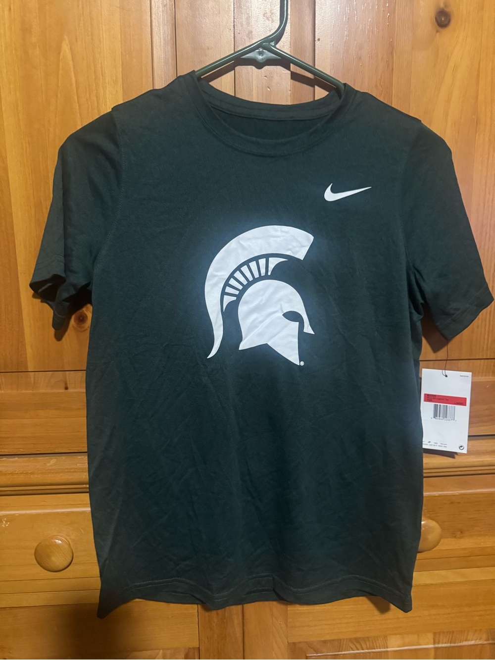 Nike Boy's Michigan State Spartan Logo Short Sleeve Dri-Fit Tee